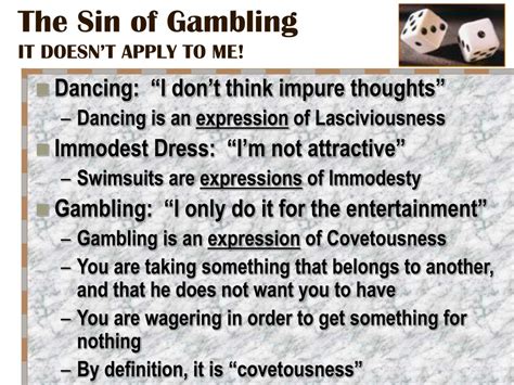 On The Sin Of Gambling .